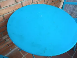 Mesa y 2 Sillas Jardín Azul verdoso