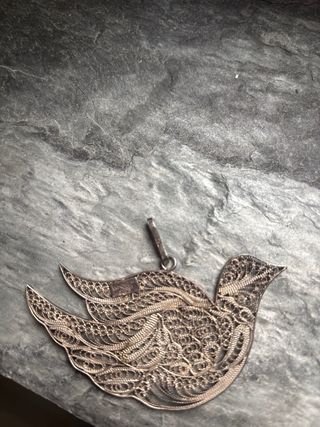 Colgante Plata Artesanía Pájaro Filigrana