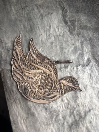 Colgante Plata Artesanía Pájaro Filigrana