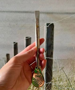 Bombilla Alpaca Cincelada