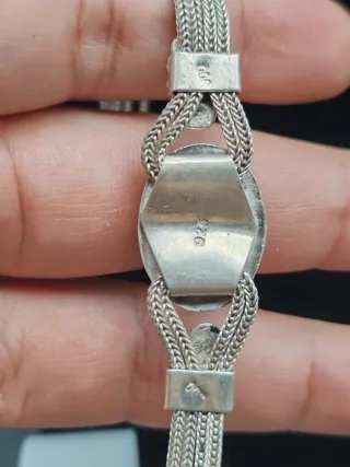 Bracciale Argento 925 Vintage Pietra Verde