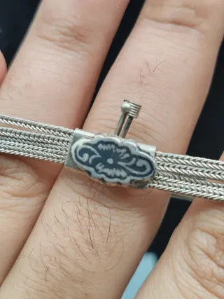 Bracciale Argento 925 Vintage Pietra Verde