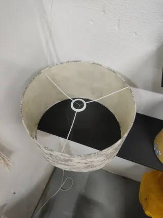 Pantalla Lámpara Tela Diseño Campestre 40x25cm