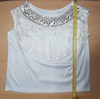 Maglia donna con frange e perline