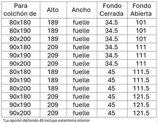 LITERA ABATIBLE A MEDIDA 90×190 NOVA.