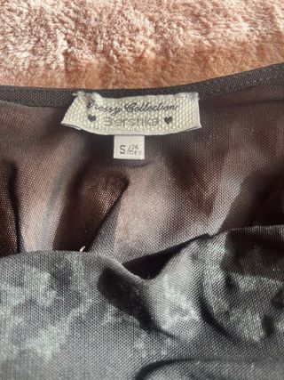 Body transparente manga larga negro