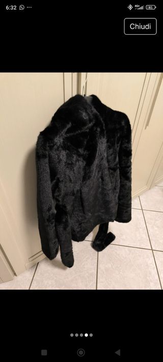 Giacca donna finta pelliccia nera taglia unica