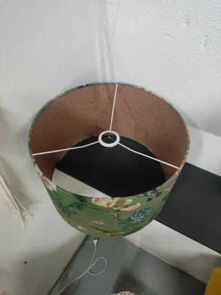 Pantalla lámpara techo floral 40x25cm