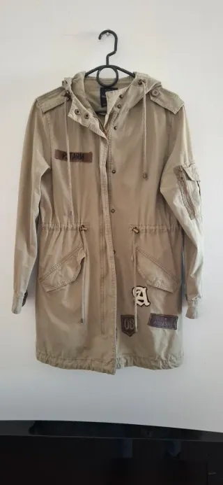 Chaqueta larga verde militar talla S