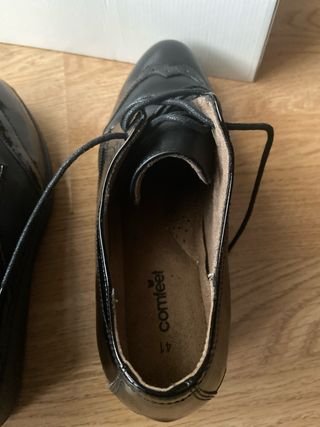 ZAPATOS VESTIR MUJER NEGROS CUÑA N 41 NUEVOS