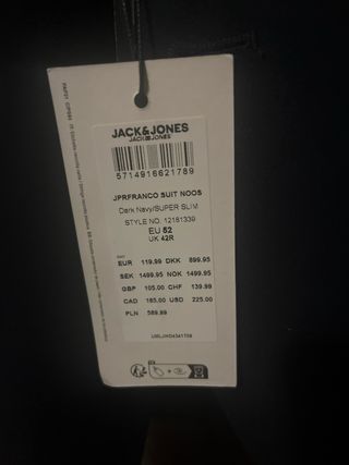 Traje azul marino Jack & Jones Talla 52