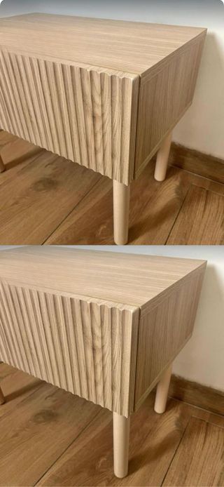 2 Mesitas de Noche Madera Beige/Marrón