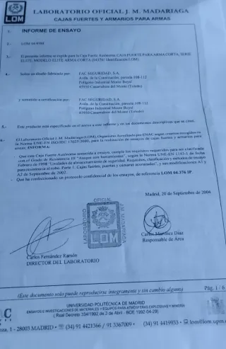 Caja de seguridad FAC grado III, modelo ELITE 12