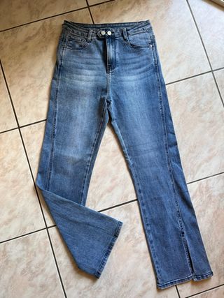 Completo: Blazer nero 100% lana, jeans blu M