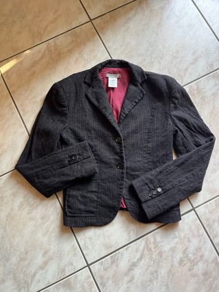 Completo: Blazer nero 100% lana, jeans blu M