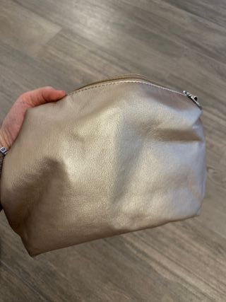 Borsa intrecciata oro/champagne con tracolla