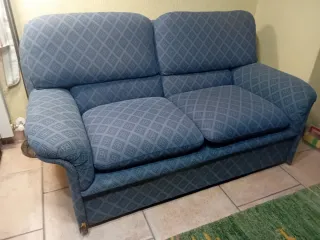 Sofá 2 plazas azul