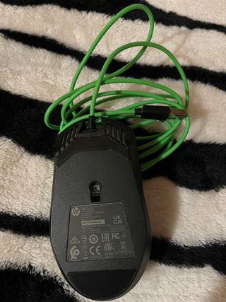 Mouse HP Nero con cavo verde
