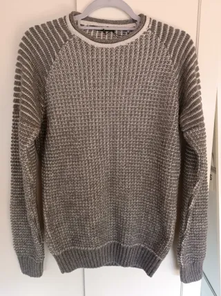 Jersey de punto gris y blanco sin estrenar