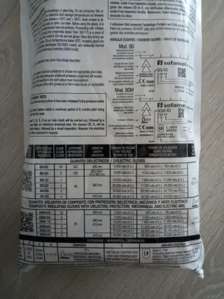 Guantes alta tensión Sefam