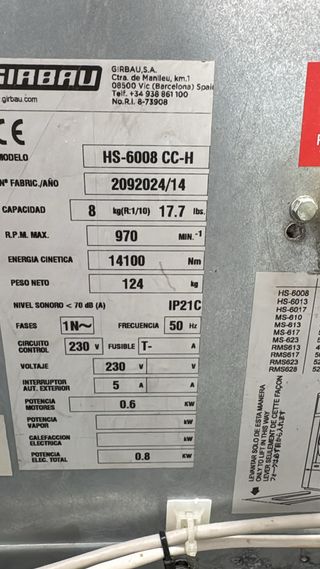 2 Lavadoras Girbau HS6008 8kg