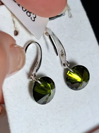 Pendientes Plata 925 Rodiada CZ Verdes