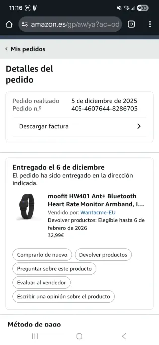 Pulsera deportiva negra Moofit HW401