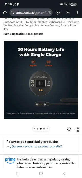 Pulsera deportiva negra Moofit HW401