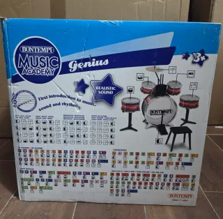 Batería de niños Bontempi 6 piezas + taburete nuev