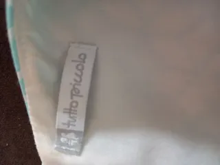 Vestido azul y blanco con flor 12 años