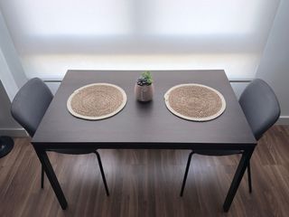 Mesa comedor extensible madera y metal