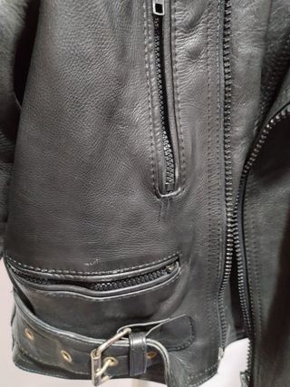 Chaqueta Cuero Negra Hombre