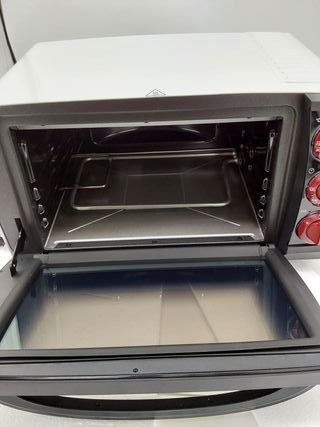 De'Longhi EO14552.W Horno eléctrico con 2 funciones de cocción, 1000 W, 14 L, acero inoxidable, plástico, blanco