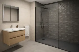 Azulejo 20x60 Epoque Antracita y Elyt Piedra