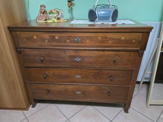 Cassettiera artigianale noce nazionale 1945