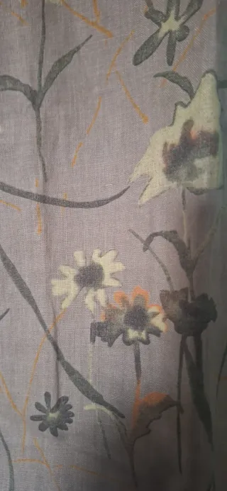 Gonna Lino Floreale Beige