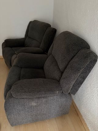 2 Sillones Relax Tela Gris