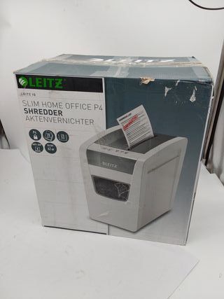 LEITZ 80010000 - Destructora IQ Slim Home Office P4 color blanco/plata