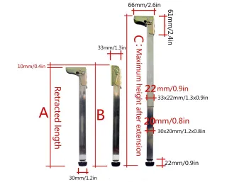 Pata extensible de mesa acero inoxidable 40cm