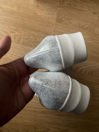 ZAPATOS PITILLOS MUJER PLATA CUÑA T 41 NUEVOS