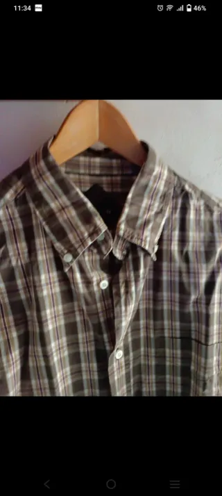 Camicia uomo a quadri marrone e multi