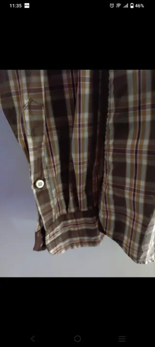 Camicia uomo a quadri marrone e multi