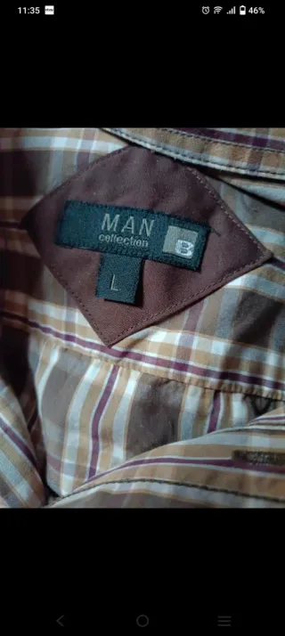 Camicia uomo a quadri marrone e multi