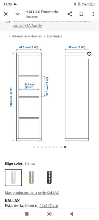 Estantería Kallax 4 cubos blanca