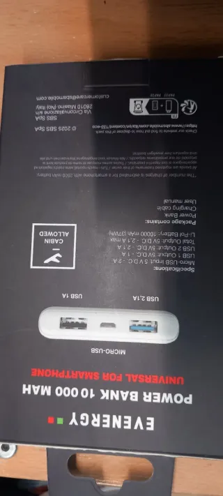 Powerbank 10000mAh Bianco EVENERGY