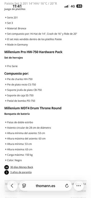 Batería Yamaha Stage custom birch.