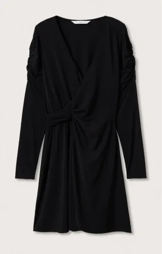 Vestido cruzado Mango negro S