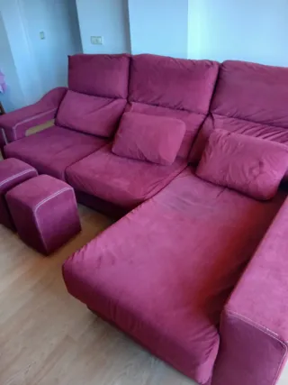 Divano Chaise Longue Bordeaux 4 Posti