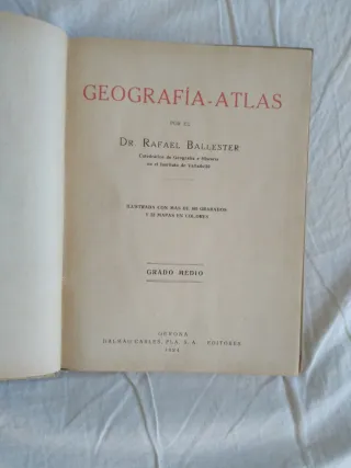 Geografía Atlas segundo grado 1924