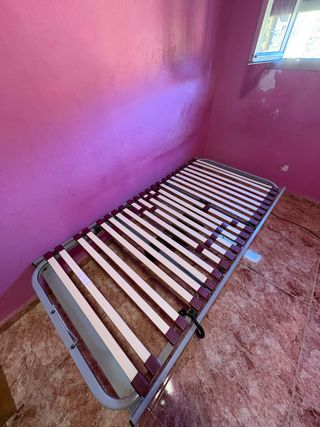 Cama articulada somier metálico y madera